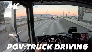 POV TRUCK DRIVING 4K GO PRO mercedes benz atego 1024