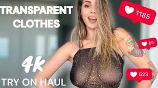 [4K] Transparent| Try Haul | Top In Black Mesh