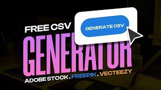 Adobe stock, Freepik, Vecteezy FREE csv generator tool | Bulk Upload | Update