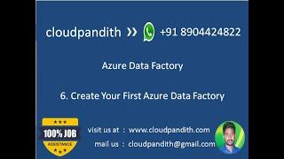 Azure Data Factory || Create Your First Azure Data Factory