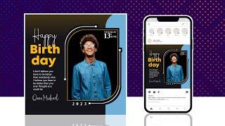 PixelLab Tutorial - How to Design Professional Birthday Flyer in Pixellab | 2023 | Graphics Design