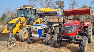 Jcb 3dx Eco Excellence Machine Loading Mud In Mahindra and Swaraj Tractor | Jcb and Tractor Cartoon