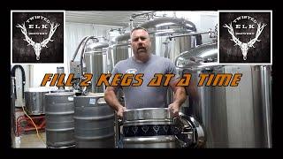 How to fill Kegs 2 at a time - Twisted Elk Brewery Operations Video