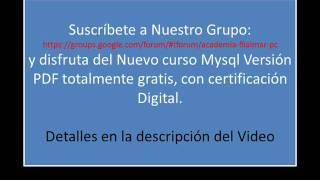 Curso Mysql Gratis version PDF desde cero.