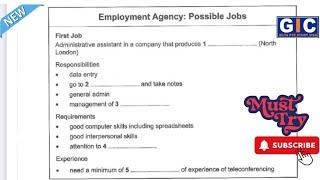 Employment Agency Possible Jobs Ielts Listening Test 2024 #ielts #gicratia #listening #ieltsexam