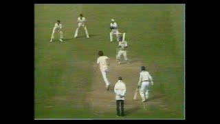 BOB WILLIS TO SANDEEP PATIL ENGLAND v INDIA 2nd TEST MATCH DAY 4 OLD TRAFFORD JUNE 27 1982