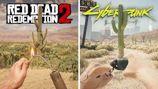 Red Dead Redemption 2 vs Cyberpunk 2077 Details And Physics Comparison