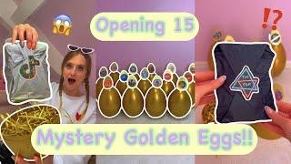 [ASMR] OPENING 15 GIANT *GOLDEN* MYSTERY EGGS!!⁉️ (100+ SURPRISES!!🫢) Full Comp | Rhia Official