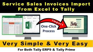 How to Import sales from excel to tally Prime and Tally ERP9 ( Without Inventory) only Service Sales