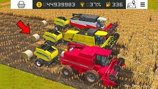 Making Roll Bales With Harvester In Fs18 | Fs18 Three Multiplayer | Timelapse |