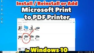 How to Install  Reinstall or Add Microsoft Print to PDF Printer in Windows 10 PC or Laptop