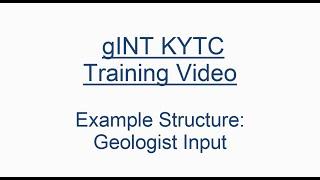 gINT Example Structure Project - Geologist Input