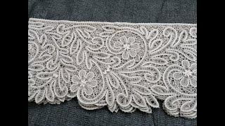 Bobbin lace - project completed - table cloth trim. Vologda lace