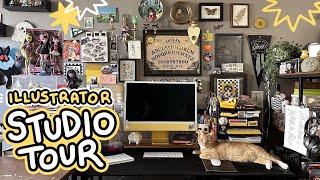 ART VLOG  a (realistic) home studio tour | freelance illustrator