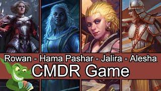 Rowan vs Hama Pashar vs Jalira vs Alesha EDH / CMDR game play for Magic: The Gathering