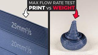 3D Printer's MAX FLOW RATE TESTING – PRINT vs WEIGHT