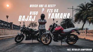 2023 Yamaha FZS V4 Vs Bajaj Pulsar N160 Detailed Comparison | Which is Best?