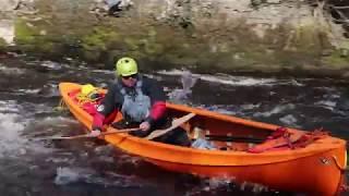 Testing the prototype Afon, a new canoe from Venture Canoes.