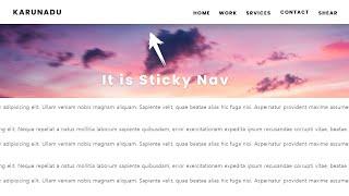 Sticky Navigation Bar in HTML CSS and JavaScript | Coding Karunadu #newtoyou