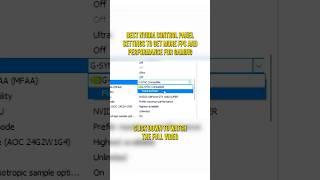  Best NVIDIA Control Panel Settings to Get More FPS for Gaming️