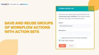 How to Save and reuse groups of workflow actions with Action Sets