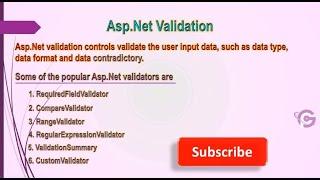 Part 1 Validation in asp.net, What is validation in asp.net | ProgrammingGeek