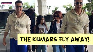 Akshay Kumar Spotted Flying Out Of Mumbai With Family On The Occasion Of Ganesh Chaturthi I WATCH