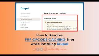 How to fix Php Opcode Caching Warning in Drupal