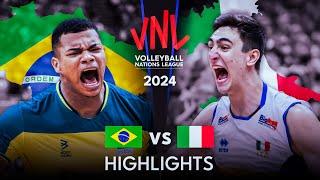 BRAZIL vs ITALY  | Highlights | Men's VNL 2024