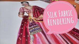 Taffeta Silk Fabric Rendering | Fashion Illustration | Supriya Verma