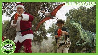 Santa visita el parque T-Rex  | Videos de dinosaurios y juguetes para niños