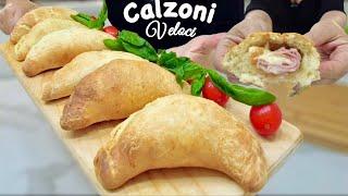 CALZONI HAM AND CHEESE QUICK DIRECTLY IN THE OVEN easy and quick recipe