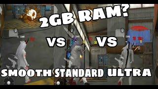 Smooth vs standard vs ultra graphics comparison in 2gb ram.