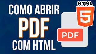 COMO ABRIR ARQUIVO PDF DENTRO DO HTML DO SEU SITE