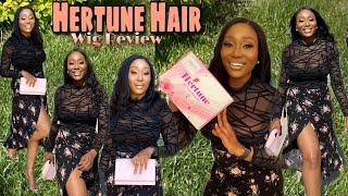 GLUELESS  4x4 LACE CLOSURE WIG INSTALL  | FT HERTUNE HAIR | WIG REVIEW || Garbie'Signature