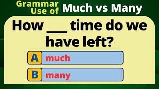 MUCH vs MANY QUIZ | GRAMMAR USE OF MUCH vs MANY | GRAMMAR QUIZ