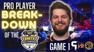 SMITE WORLD CHAMPIONSHIP ANALYSIS BY A PRO PLAYER ... LEARN HOW PK WON AN IMPOSSIBLE GAME (GAME 1)