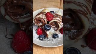 CREPES CON SOLO DUE INGREDIENTI  facili e veloci da preparare #crepes #nutella #cioccolata #dolce