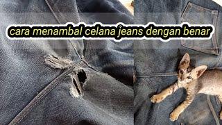 cara menambal celana jeans dengan benar @MKJEANS