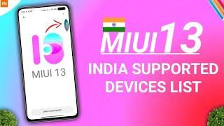 MIUI 13 INDIA SUPPORTED DEVICES LIST | MIUI 13 STABLE UPDATE ELIGIBLE DEVICE LIST FOR INDIA, MIUI 13