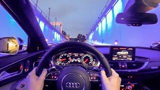 2018 Audi RS6 Performance 605HP AUTOBAHN (+300km/H) NIGHT POV DRIVE Onboard (60FPS)