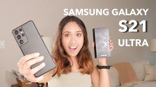 Samsung Galaxy S21 ULTRA Unboxing + Setup! | Phantom Black Color