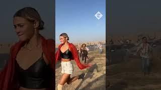 Israeli rave goers run for their lives when Hamas paraglide in and start shooting