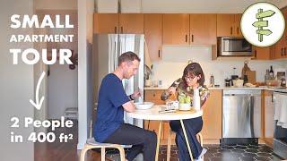 Minimalist Couple Living in a Small 400 ft² Apartment with Clever Storage Ideas – FULL TOUR