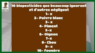 10 biopesticides efficaces et  accessible à tous que beaucoup ignorent et d'autres négligent