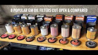 8 Top GM Oil Filters Cut Open - 2 Clear Winners! Fram, Bosch, Wix, Purolator, AC Delco