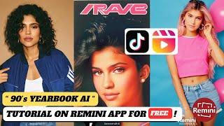 90s yearbook Ai for free on Remini app | How to do 90s yearbook trend on tiktok for free