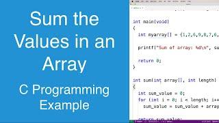 Sum the Values in an Array | C Programming Example