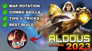 ALDOUS 650x STACKS Tutorial & Guide 2023 (English): Combo Skills, Best Build, Tips & Tricks | MLBB