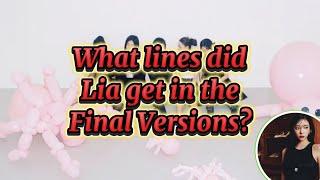 LIA’s lines in the FINAL Versions (Born To Be, Untouchable, Mr. Vampire, Escalator, Dynamite)